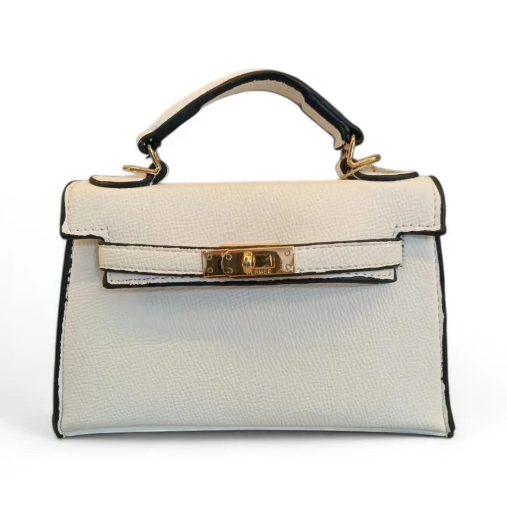Hermes Mini Kelly White Leather El çantası