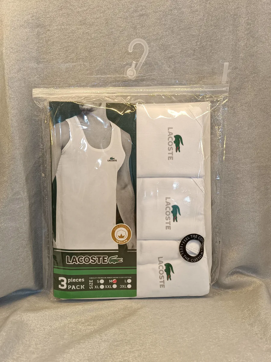 Lacoste 3 Pieces Pack Beyaz Erkek Atlet - M