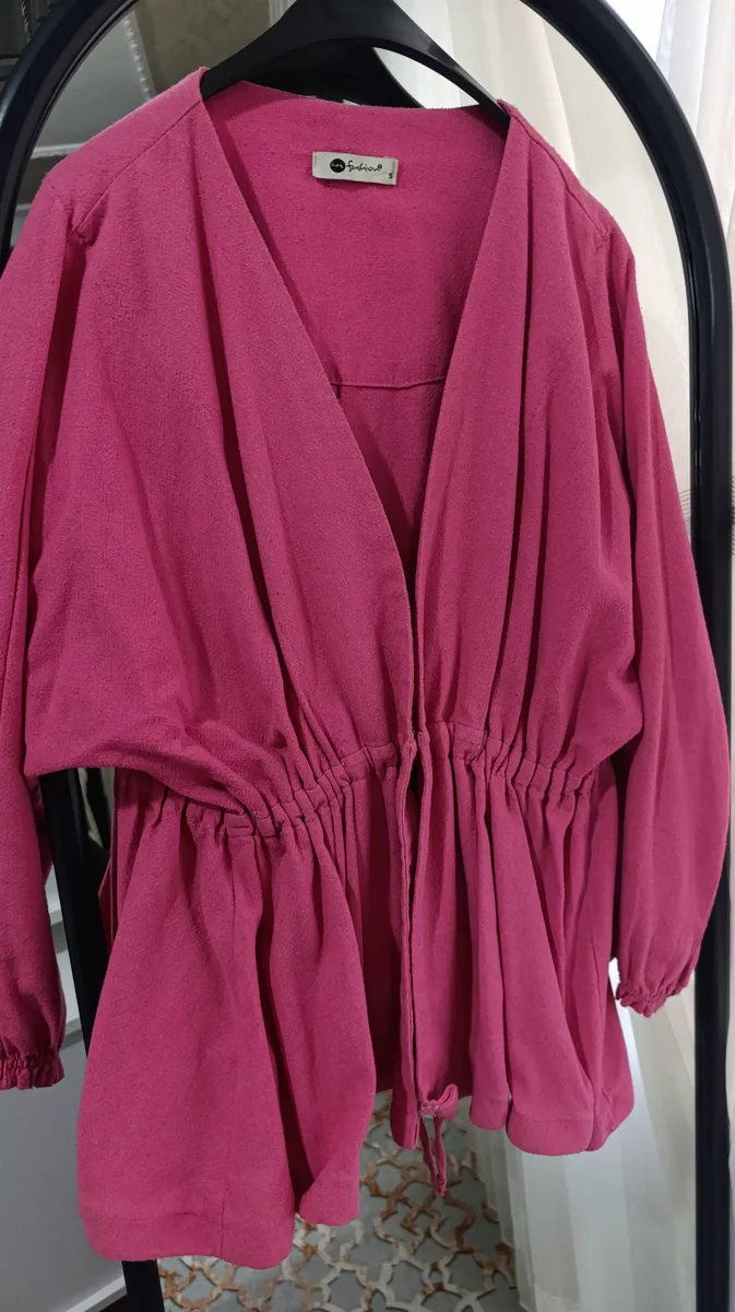 Kadın Pembe Oversize Bluz - Beden S