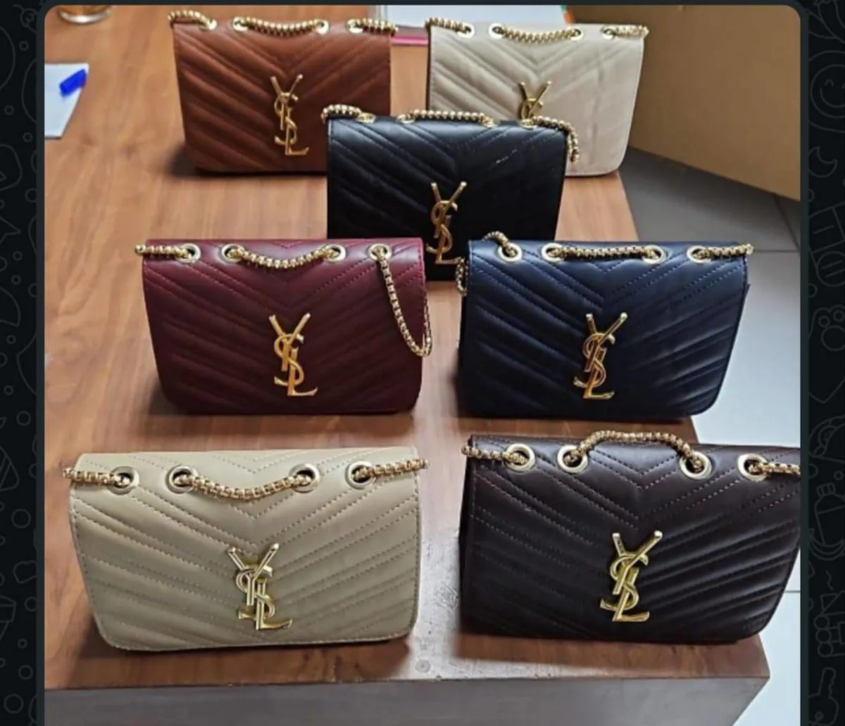 YSL Saint Laurent Zincirli Omuz Çantası Kadın çantası Siyah Bordo Bej