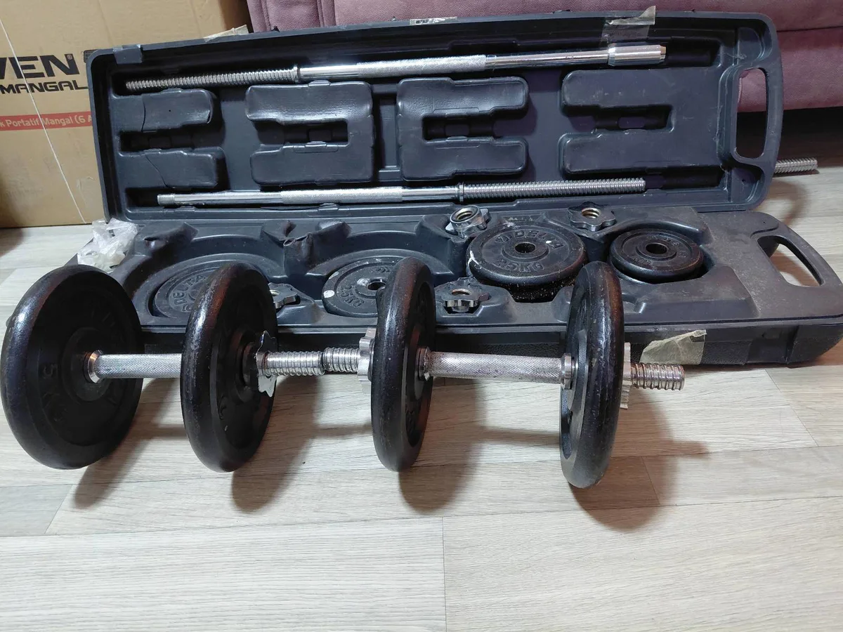 Döküm dambıl/halter set ve mekik sehpası