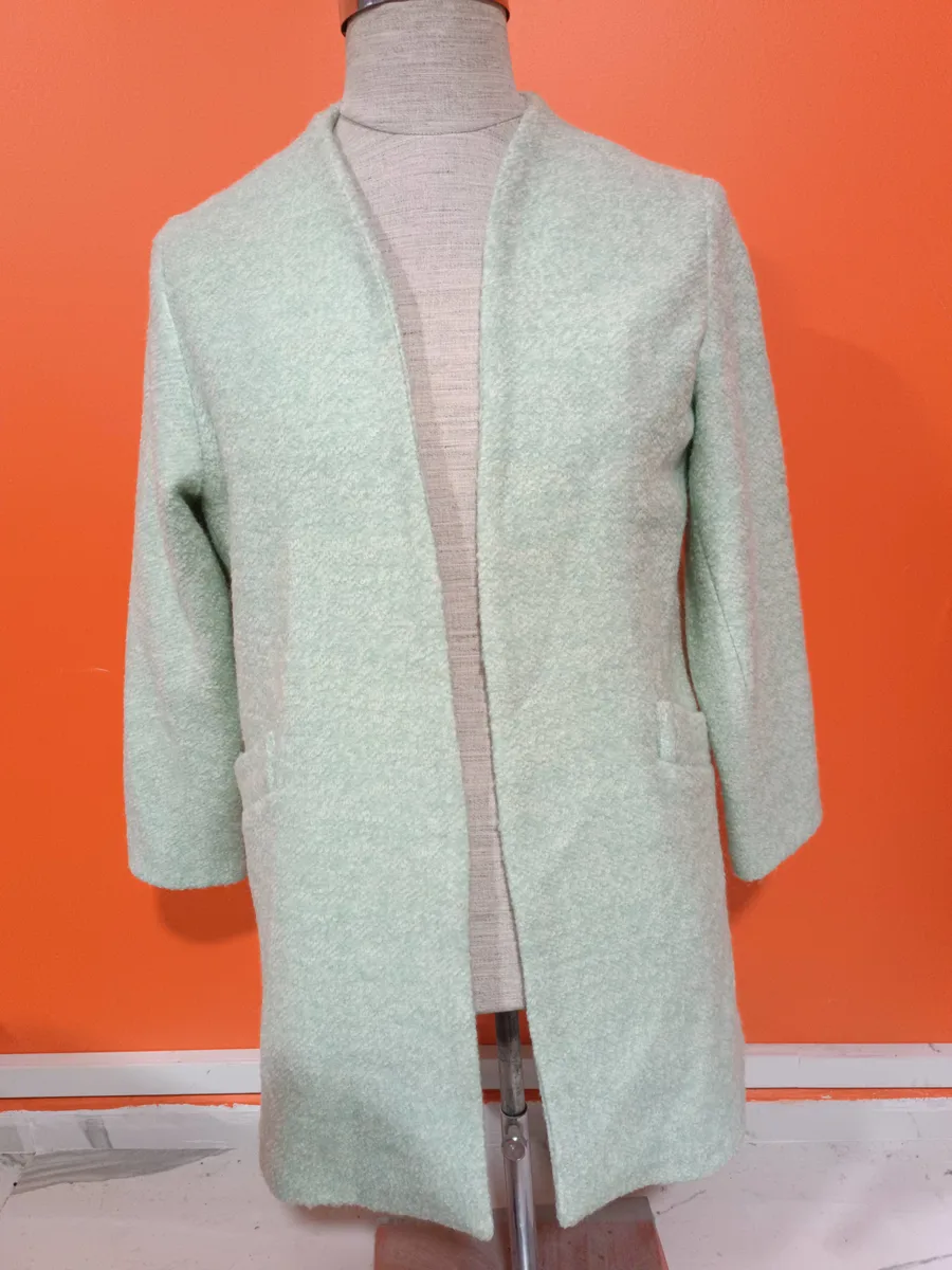 Mint Yeşili Uzun Blazer Ceket - Beden M/L