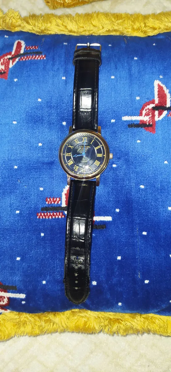 Vintage Stil Erkek Kol Saati Roma Rakamları Siyah Deri Kayış