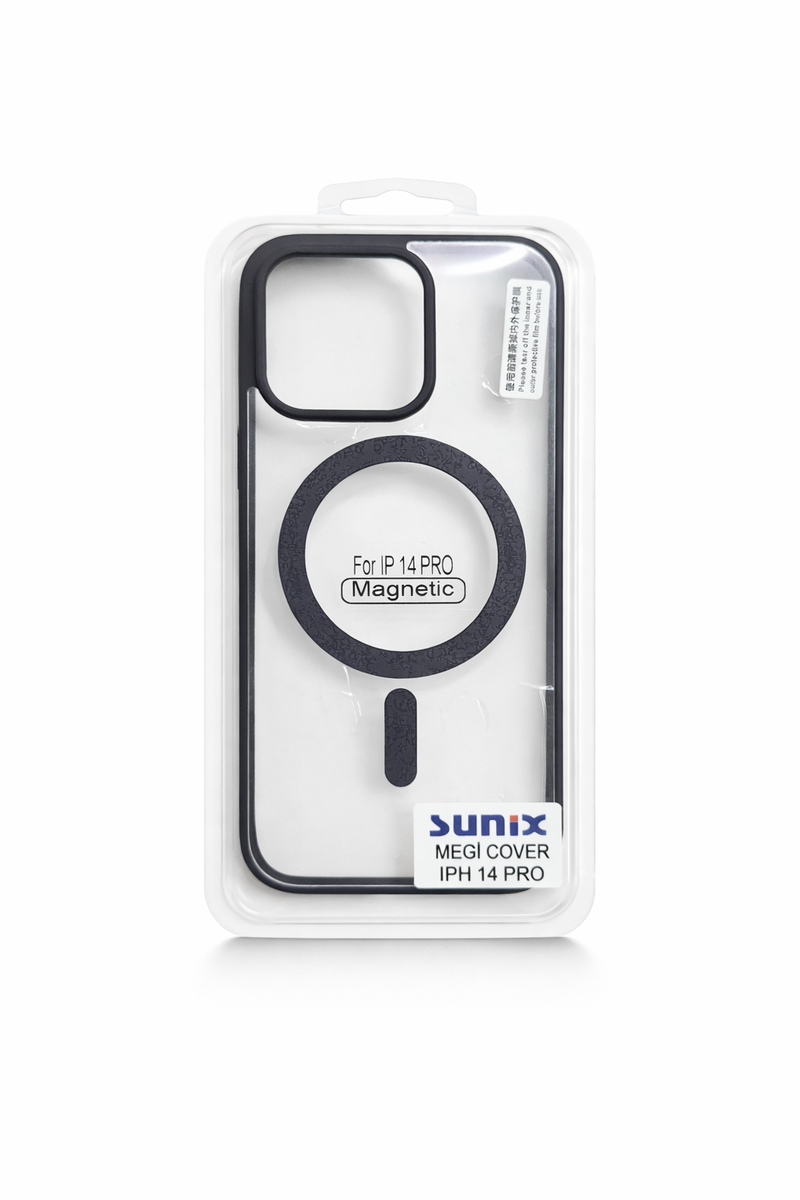 iPhone 14 Pro Manyetik Kılıf - Sunix Megi Cover - Siyah