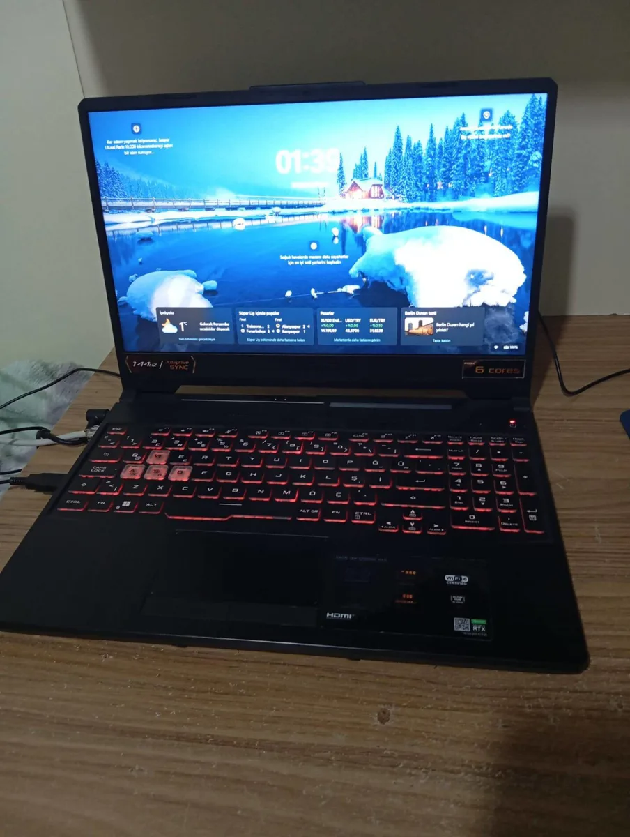 ASUS TUF Gaming Laptop ryzn işlemci Processor RTX Ekran Kartı - Kırmızı Backlit Klavye