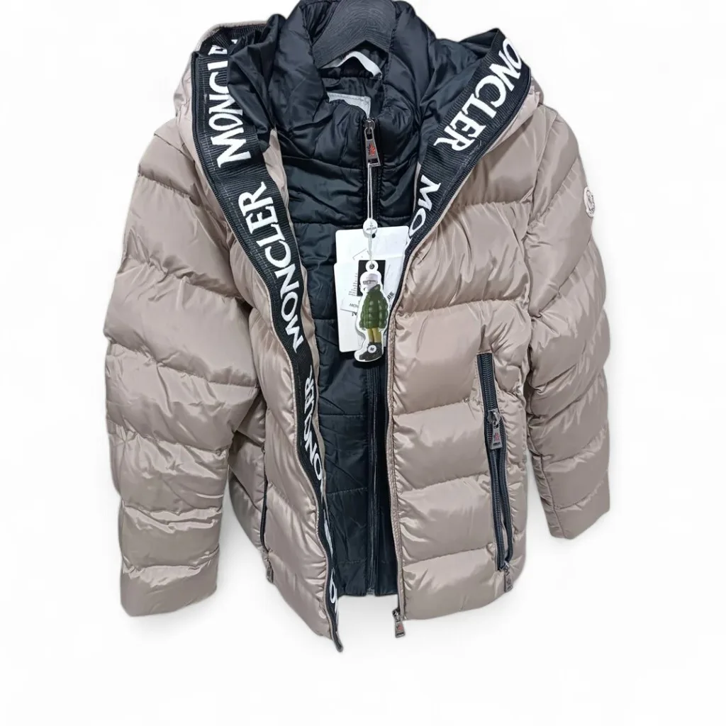 Moncler Bayan Kış Mont Bej - Siyah İç Astar