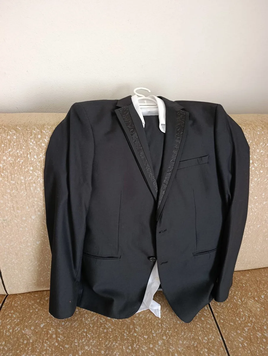 Siyah Damatık Blazer Ceket - Düğmeli Formal Takı