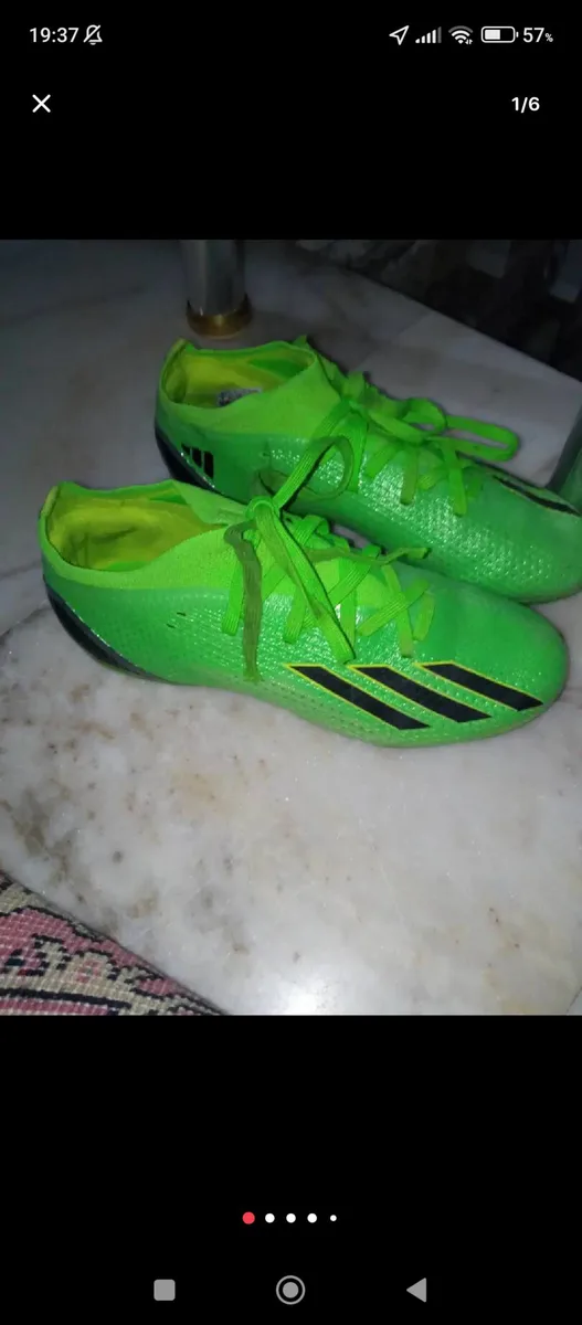 Adidas Predator Yeşil Futbol Krampon Ayakkabı - Siyah Çizgili