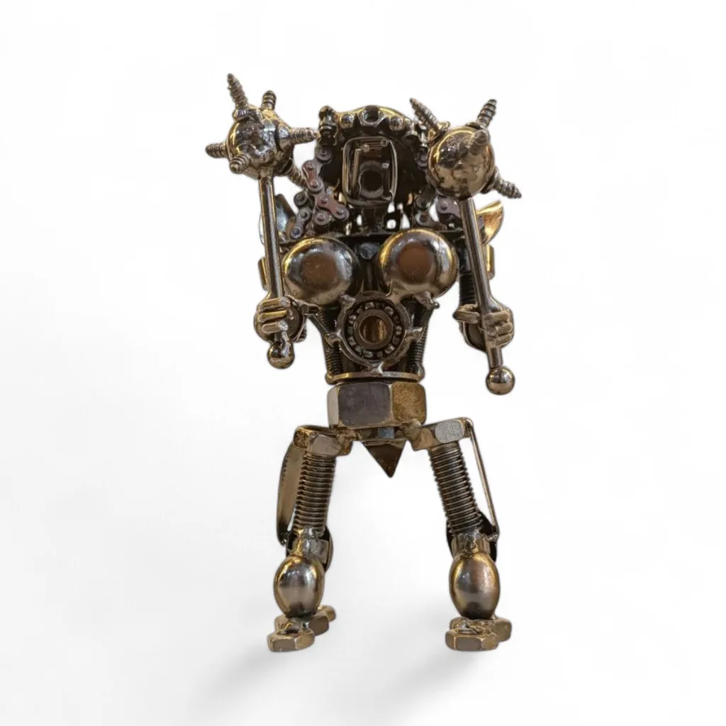 Vintage Steampunk Tarzı Metal Robot Dekoratif Figür - El Yapımı