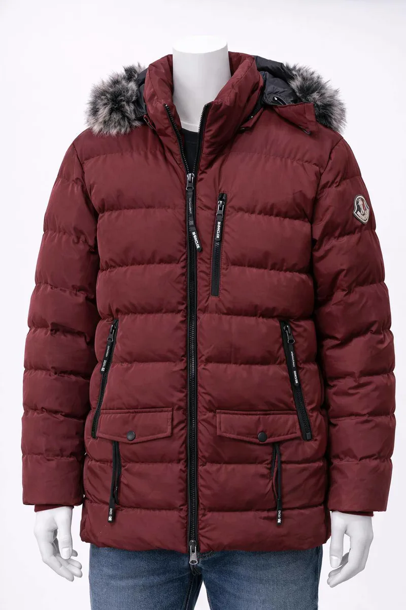 Moncler Marmotta Bordo Parka - Kürklü Kapüşon - Erkek L Beden
