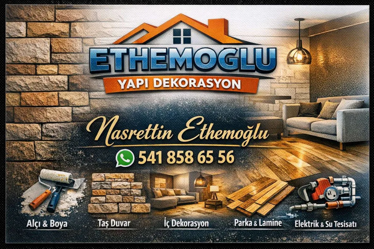 Alçı boya taş duvar iç dekorasyon parker lamine elektrik su tesisatı