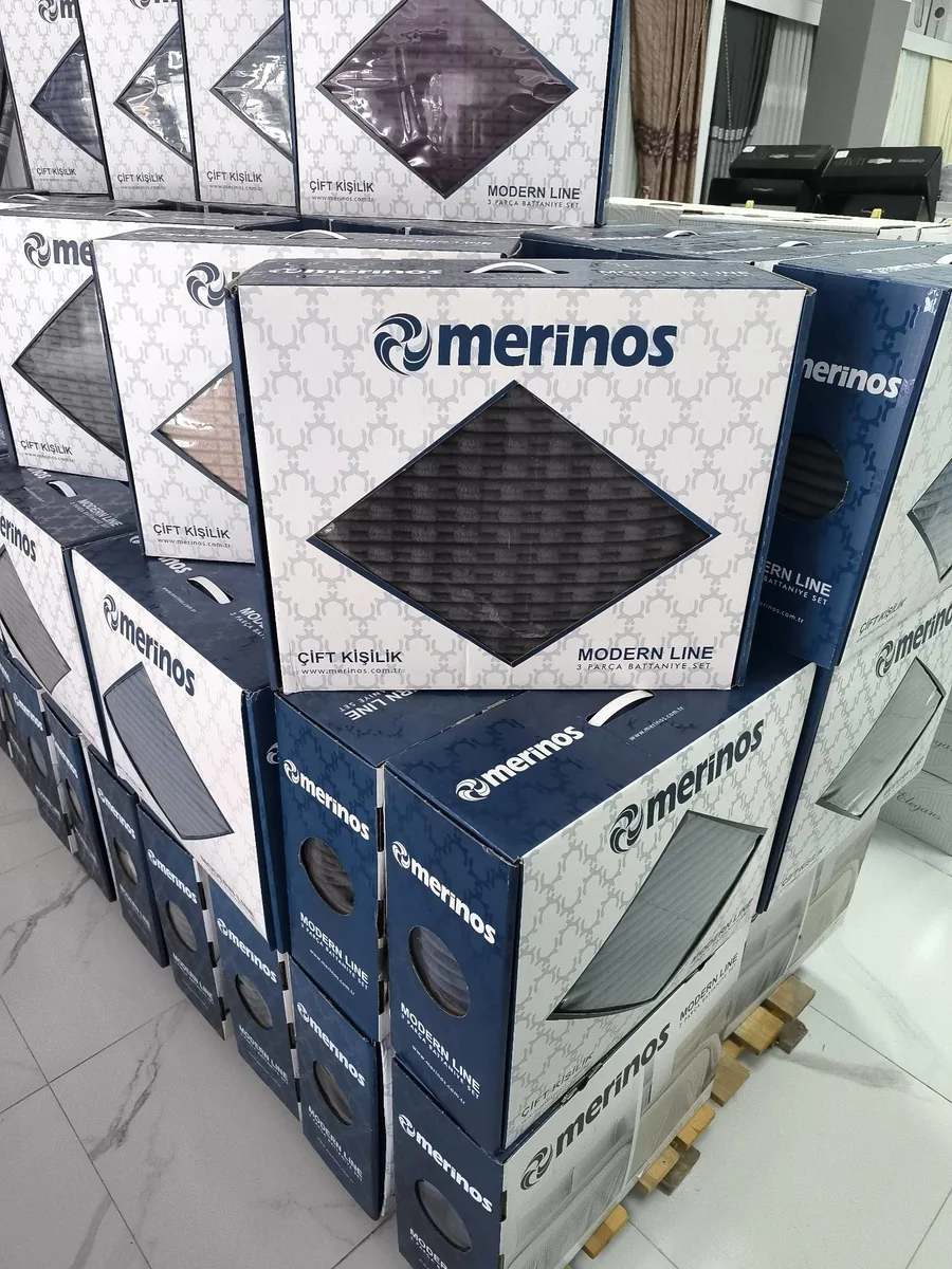 Merinos Modern Line 3 Parça çift kişilik Seti - Siyah