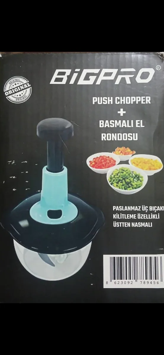 BigPro Push Chopper Basmali El Rondosu - Mutfak Doğrama Makinesi