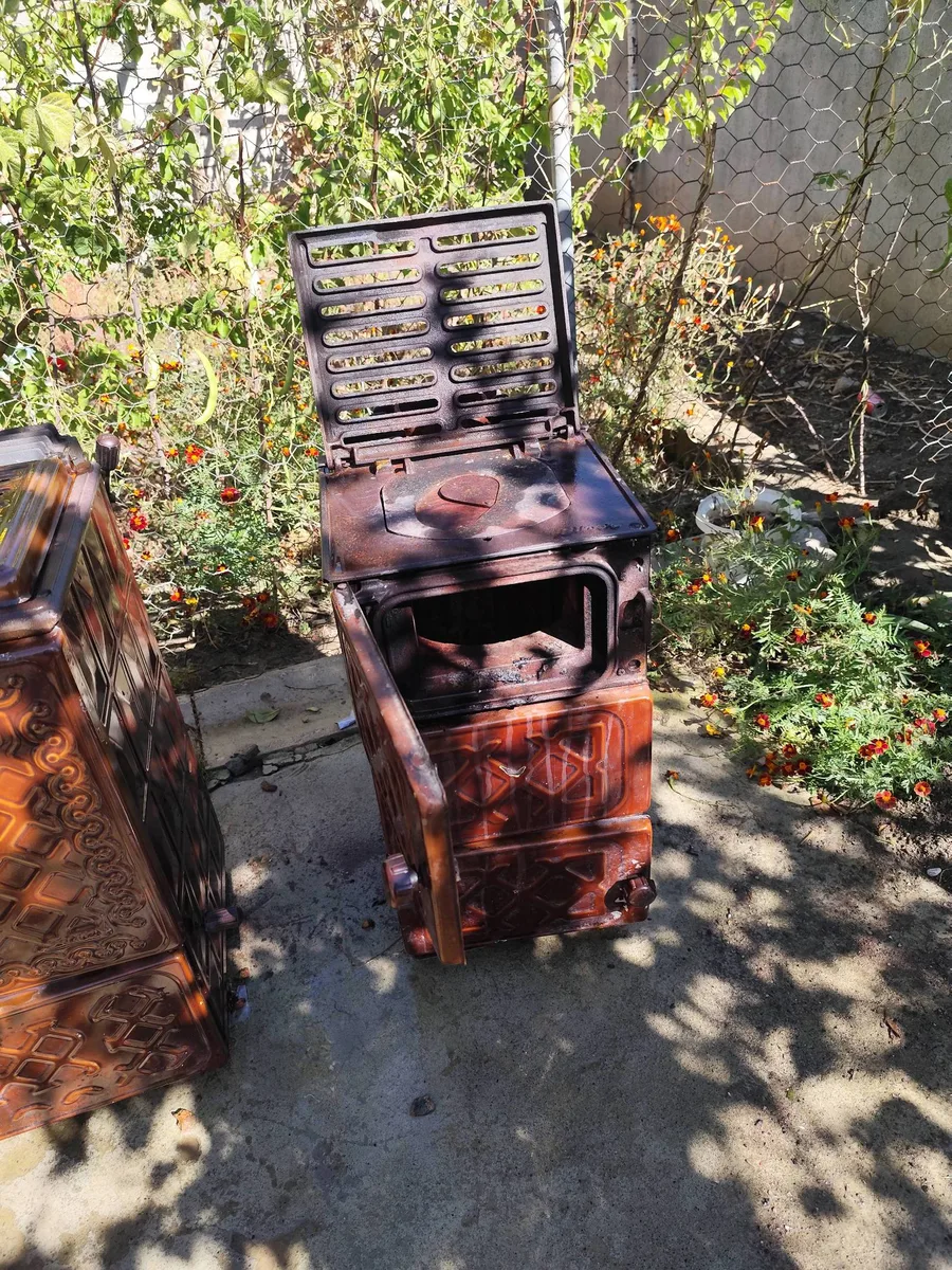 Vintage Metal Sanat Eseri Dekoratif Ocak - El Yapımı Tasarım