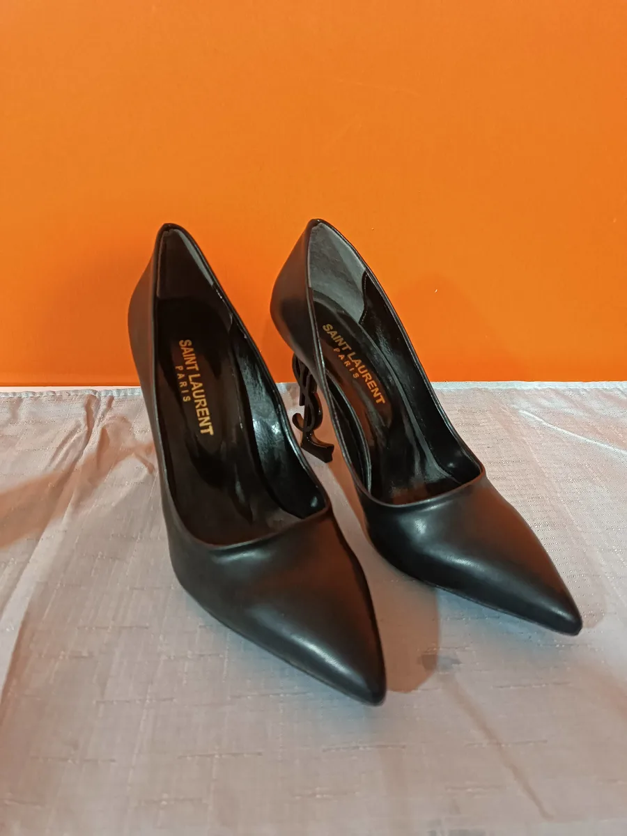 Saint Laurent Paris Kadın Siyah Deri Stiletto Topuklu Ayakkabı