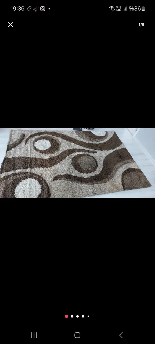 Kahverengi Tonlu Dekoratif Halı Modern Desen 120x180cm