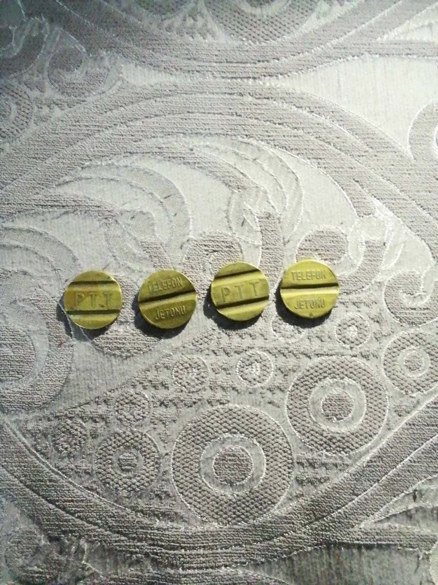 4 adet 1990li yıllardan kalma telefon jetonu