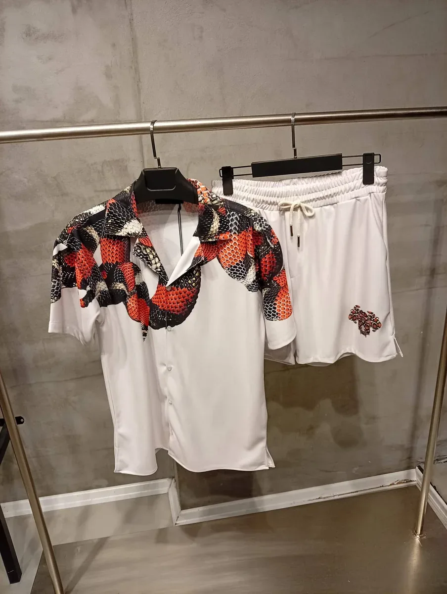 Gucci Yılan Desenli Beyaz Gömlek