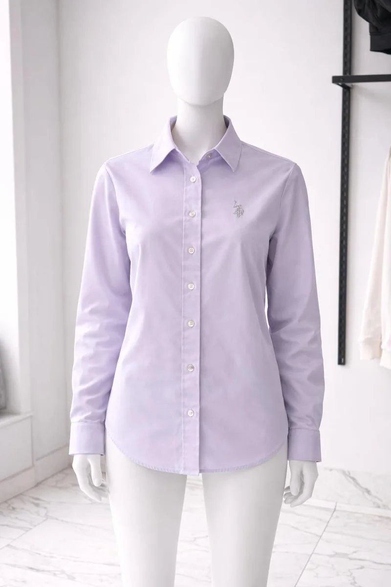 U.S. Polo Assn. Kadın Lila Pamuklu Gömlek - XS/S Beden