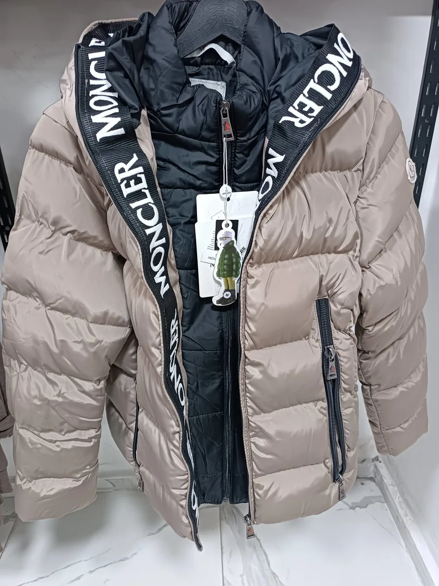 Moncler Bayan Kış Mont Bej - Siyah İç Astar