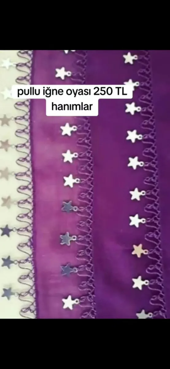 Pullu iğne oyası el yapımı fiyat 250 TL 
