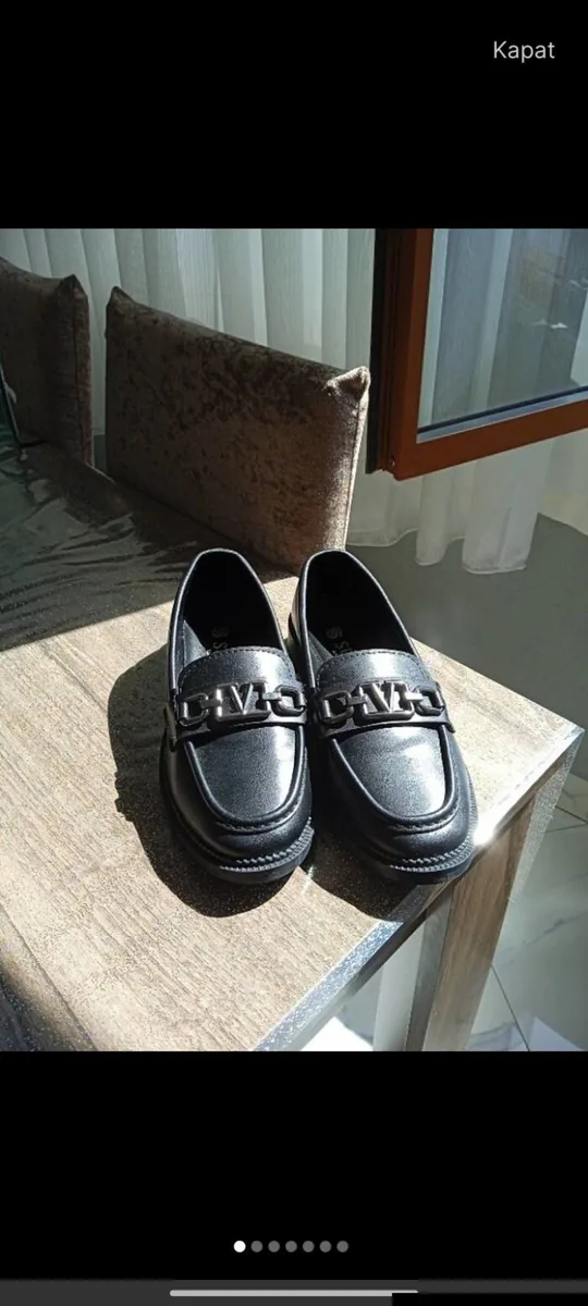 Siyah Parlak Loafer Ayakkabı - Dörtlü Tasarım Detaylı