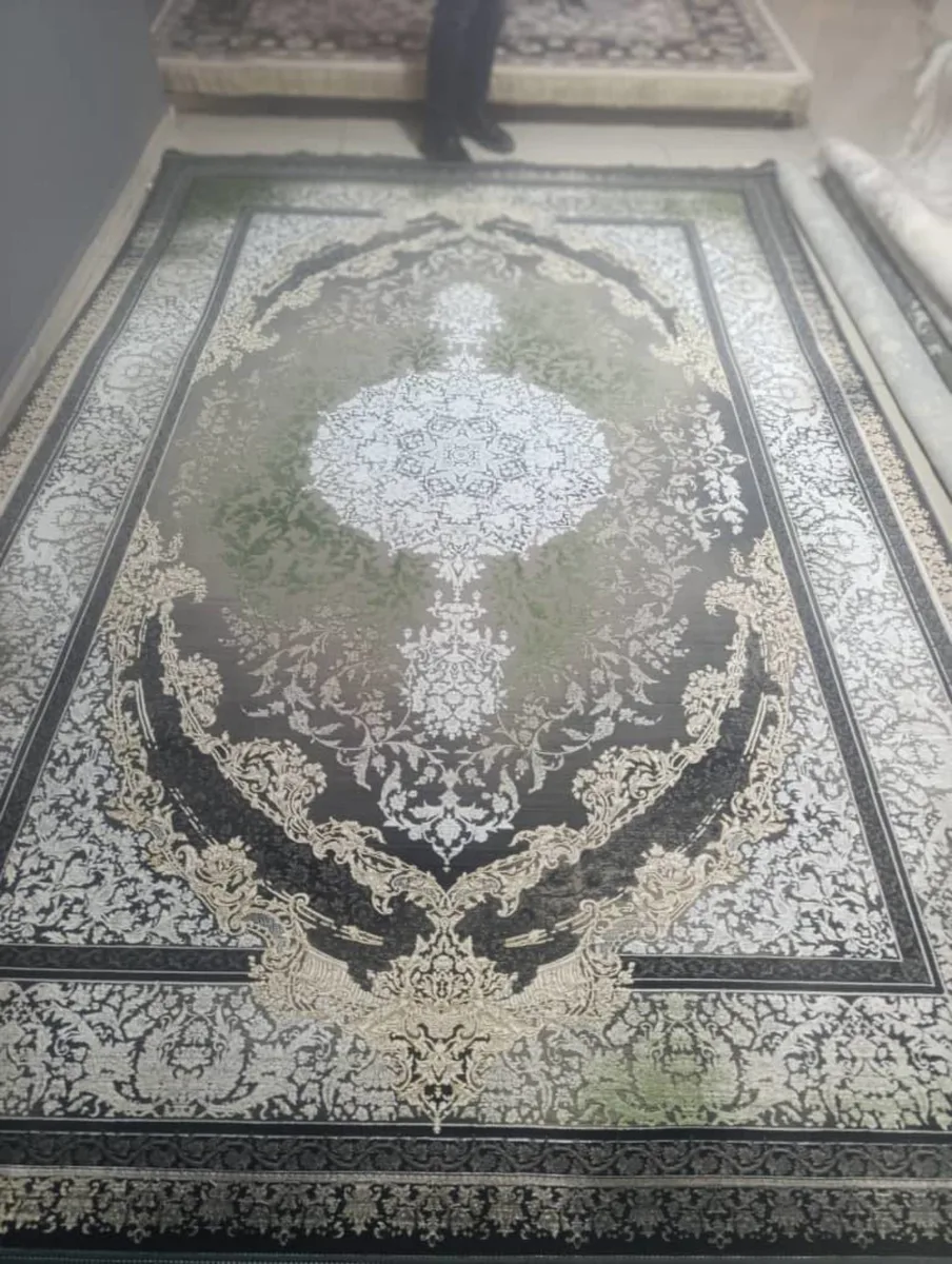 Klasik Osmanlı Motifli Gri-Beyaz Kali Halı - Salonluk