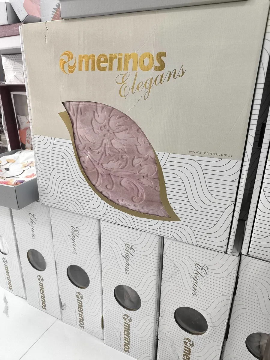 Merinos Elegans çift battaniye  - Çiçek Desenli - Pembe