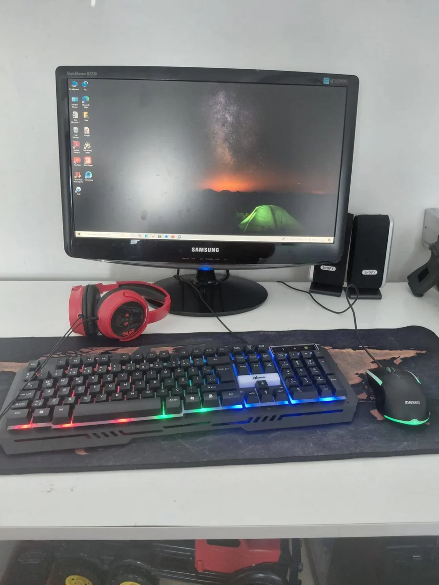 RGB Işıklı Gaming Seti - Mekanik Klavye, Mouse, Headphone Komple