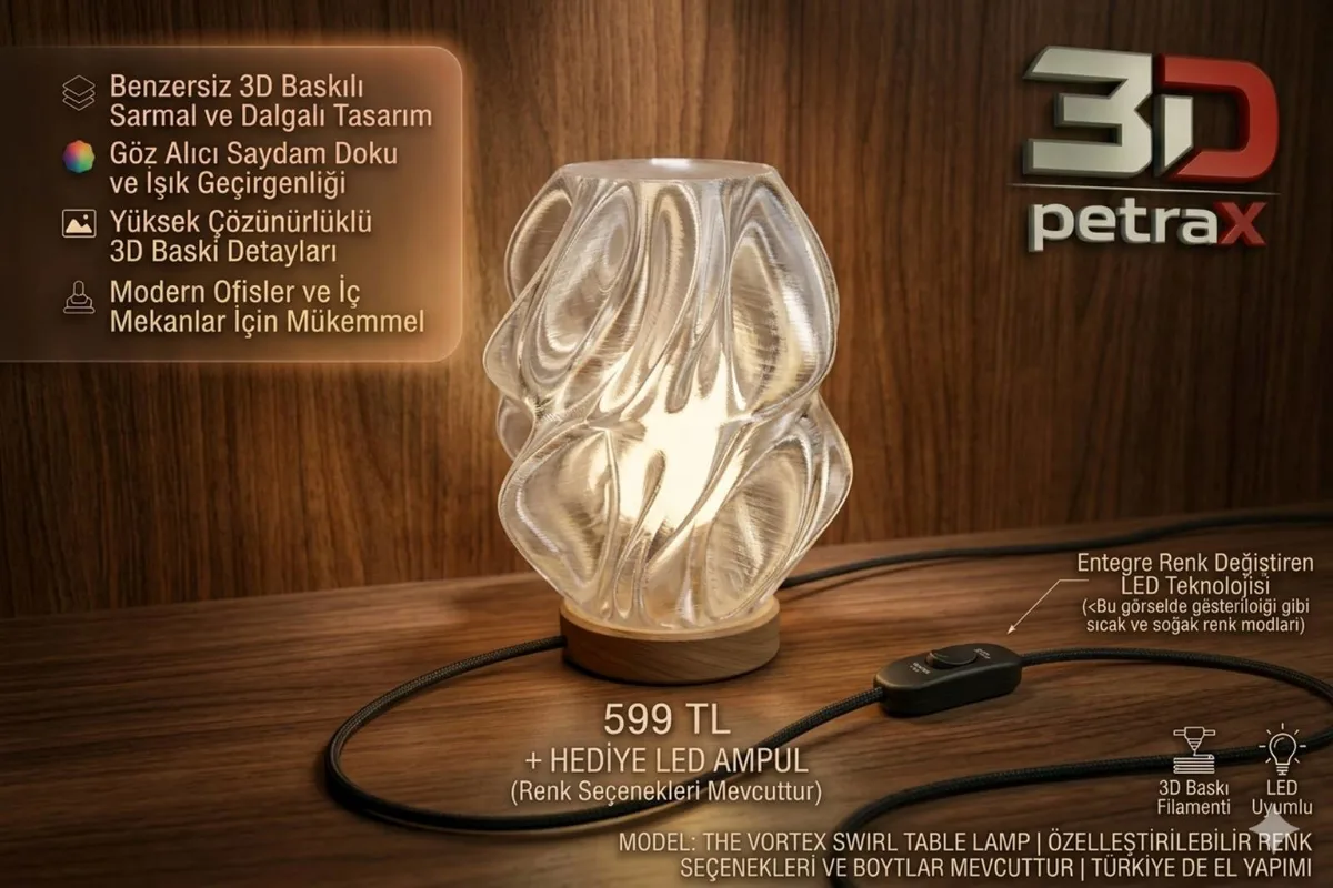 Özel Tasarım 3D Baskı Dekoratif Masa Lambası LED Aydınlatma